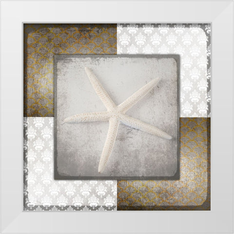 Vintage Natuical Star 3 White Modern Wood Framed Art Print by LightBoxJournal