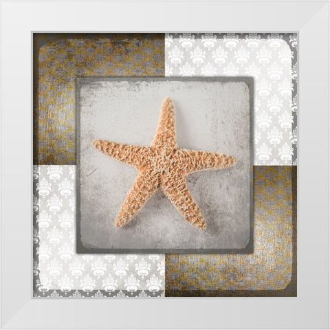 Vintage Natuical Star White Modern Wood Framed Art Print by LightBoxJournal