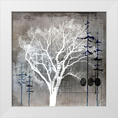 July Tree 8 White Modern Wood Framed Art Print by LightBoxJournal