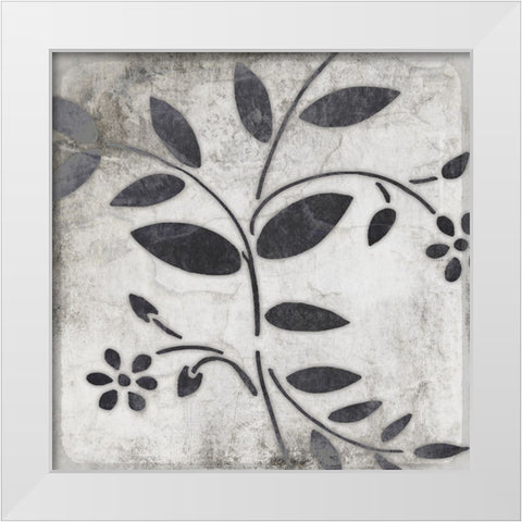 Leaf Pattern 2 White Modern Wood Framed Art Print by LightBoxJournal