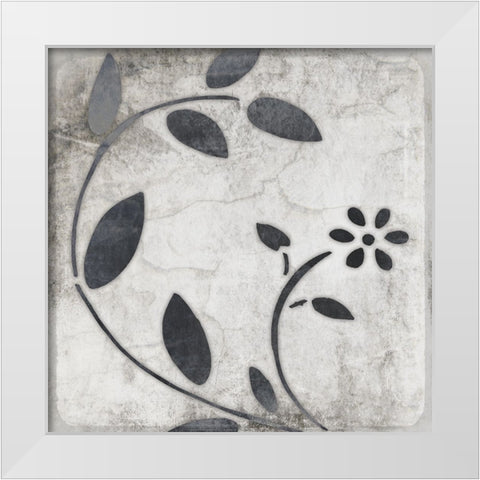 Leaf Pattern White Modern Wood Framed Art Print by LightBoxJournal