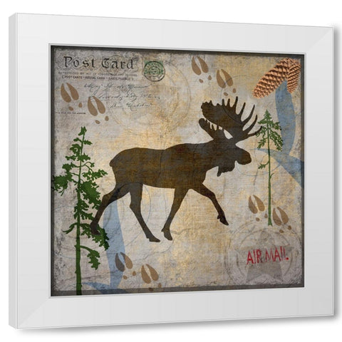 Bear Lodge Moose White Modern Wood Framed Art Print by LightBoxJournal