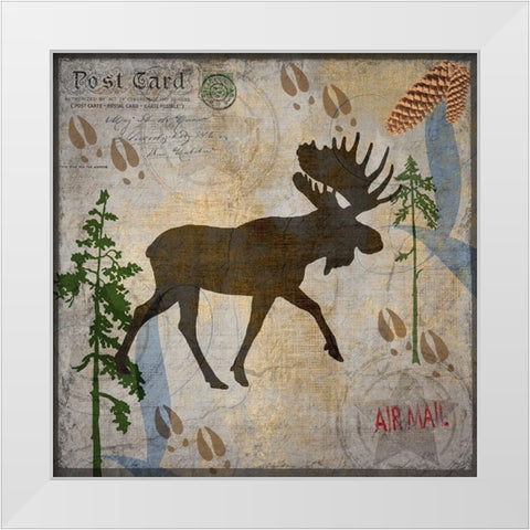Bear Lodge Moose White Modern Wood Framed Art Print by LightBoxJournal