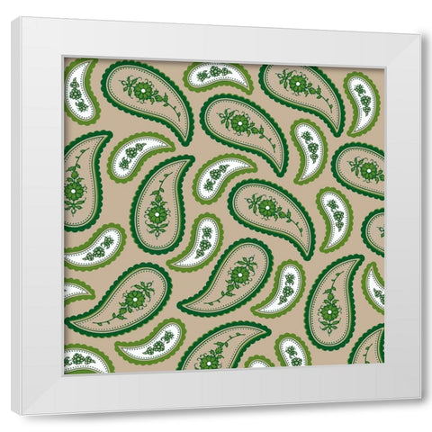 Camo Paisley 1 White Modern Wood Framed Art Print by LightBoxJournal