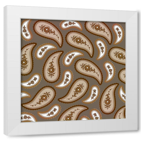 Camo Paisley 2.0 White Modern Wood Framed Art Print by LightBoxJournal
