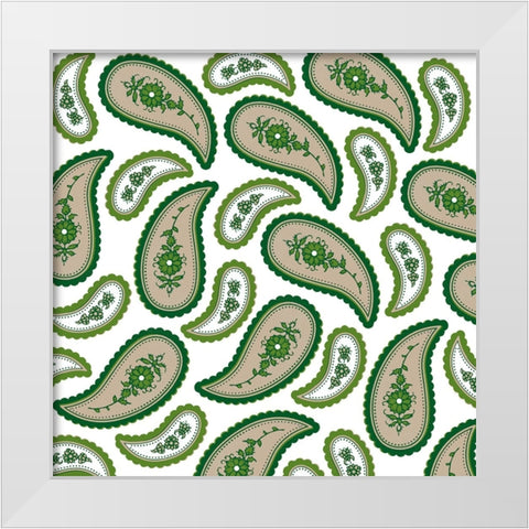 Camo Paisley 3 White Modern Wood Framed Art Print by LightBoxJournal