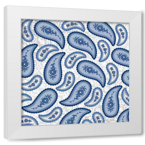 Camo Paisley 4_Blue 2 White Modern Wood Framed Art Print by LightBoxJournal