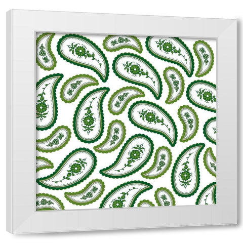 Camo Paisley 4 White Modern Wood Framed Art Print by LightBoxJournal