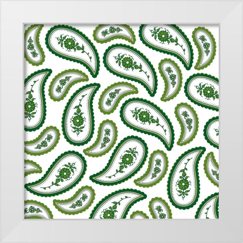 Camo Paisley 4 White Modern Wood Framed Art Print by LightBoxJournal