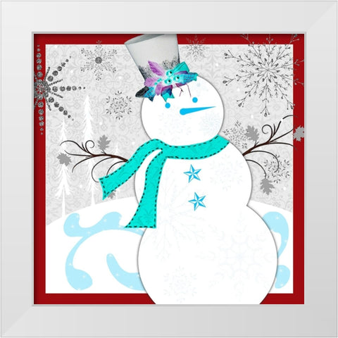Christmas Snowman 1 White Modern Wood Framed Art Print by LightBoxJournal