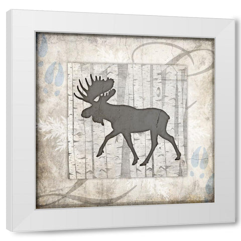 Decorative Lodge Bear 2 White Modern Wood Framed Art Print by LightBoxJournal