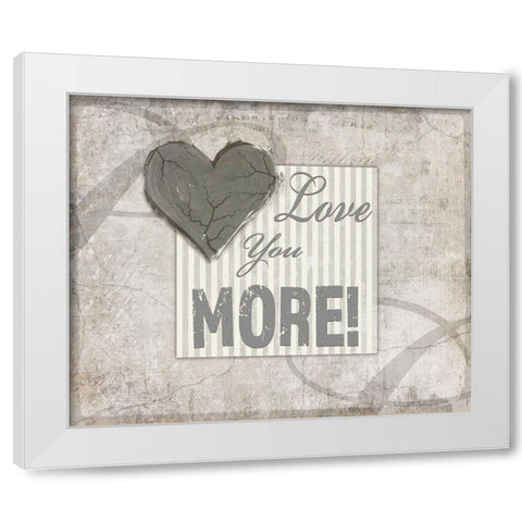 Decortive Pattern Love You More White Modern Wood Framed Art Print by LightBoxJournal