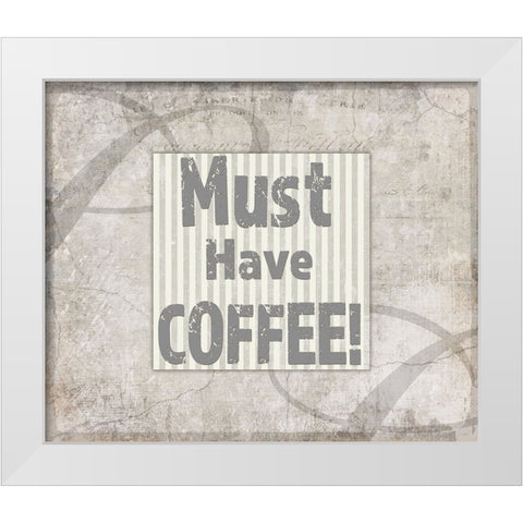Decortive Pattern Must Have Coffee White Modern Wood Framed Art Print by LightBoxJournal