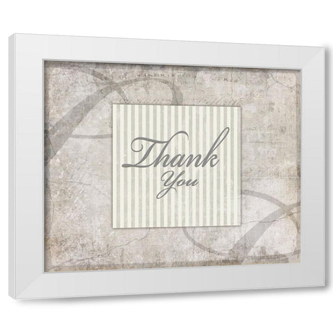 Decorative Pattern Thank You White Modern Wood Framed Art Print by LightBoxJournal
