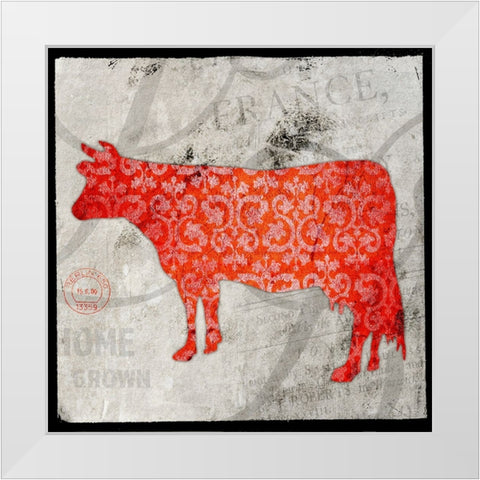 Farm Fresh Cow White Modern Wood Framed Art Print by LightBoxJournal