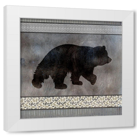 Moose Pattern Bear square White Modern Wood Framed Art Print by LightBoxJournal