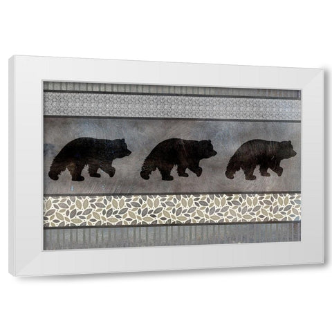 Moose Pattern Bear White Modern Wood Framed Art Print by LightBoxJournal
