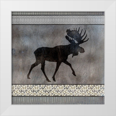 Moose Pattern Moose square White Modern Wood Framed Art Print by LightBoxJournal