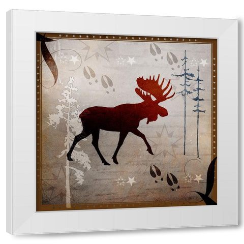 Moose Tracks White Modern Wood Framed Art Print by LightBoxJournal