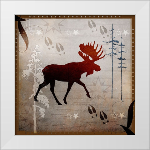 Moose Tracks White Modern Wood Framed Art Print by LightBoxJournal