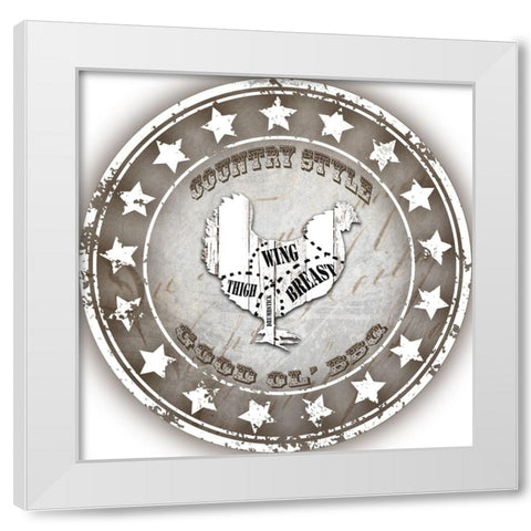 Good Ol BBQ Chicken White Modern Wood Framed Art Print by LightBoxJournal