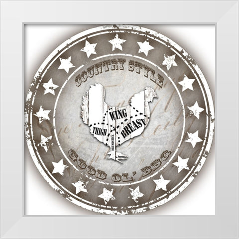 Good Ol BBQ Chicken White Modern Wood Framed Art Print by LightBoxJournal