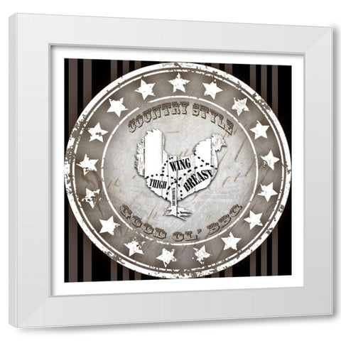 Good Ol BBQ Square Chicken White Modern Wood Framed Art Print by LightBoxJournal