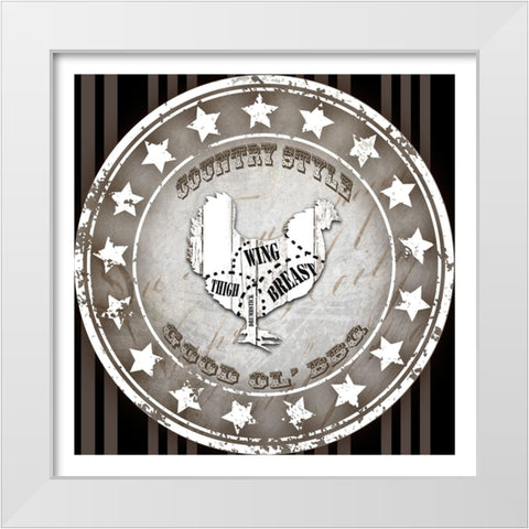 Good Ol BBQ Square Chicken White Modern Wood Framed Art Print by LightBoxJournal