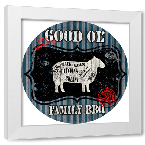 Good Ol Family BBQ Round 2 White Modern Wood Framed Art Print by LightBoxJournal