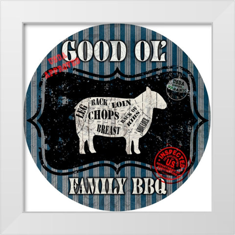 Good Ol Family BBQ Round 2 White Modern Wood Framed Art Print by LightBoxJournal