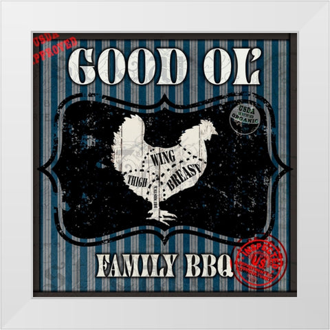 Good Ol Family BBQ Square Chicken White Modern Wood Framed Art Print by LightBoxJournal
