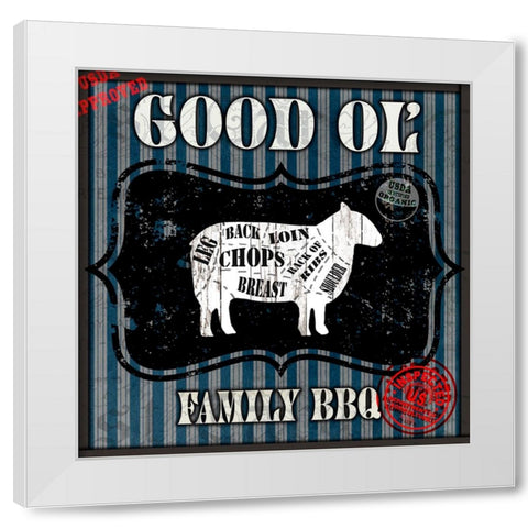 Good Ol Family BBQ Square White Modern Wood Framed Art Print by LightBoxJournal
