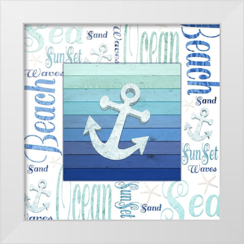 Gypsy Sea Blue 1 White Modern Wood Framed Art Print by LightBoxJournal
