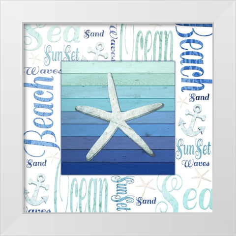 Gypsy Sea Blue 2 White Modern Wood Framed Art Print by LightBoxJournal