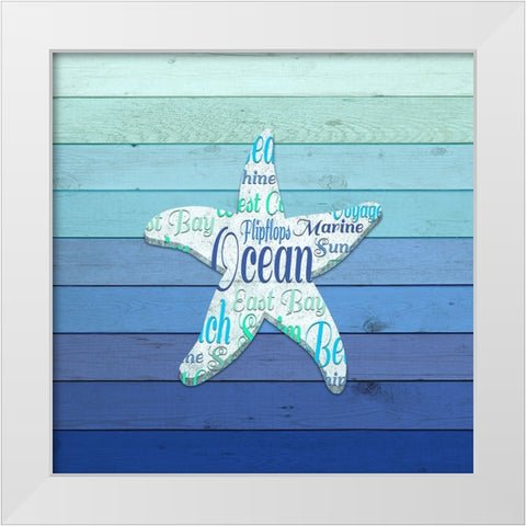 Gypsy Sea Blue V2 4 White Modern Wood Framed Art Print by LightBoxJournal