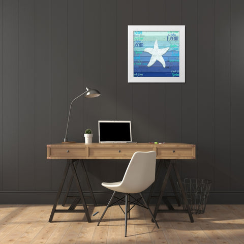 Gypsy Sea Blue V3 4 White Modern Wood Framed Art Print by LightBoxJournal