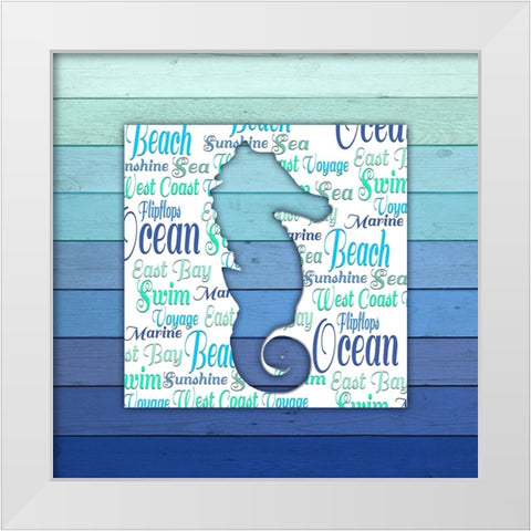 Gypsy Sea Blue V4 1 White Modern Wood Framed Art Print by LightBoxJournal