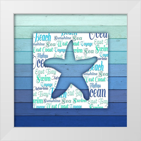 Gypsy Sea Blue V4 4 White Modern Wood Framed Art Print by LightBoxJournal