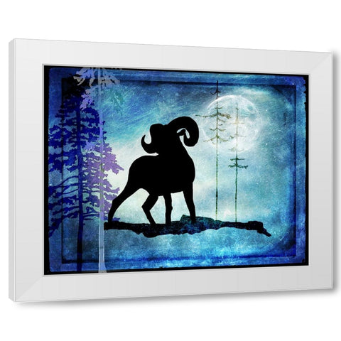 Midnight Sheep White Modern Wood Framed Art Print by LightBoxJournal