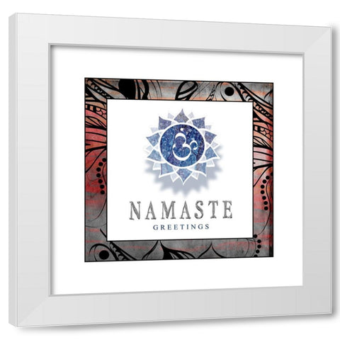 Chakras Yoga Framed Namaste V2 White Modern Wood Framed Art Print by LightBoxJournal