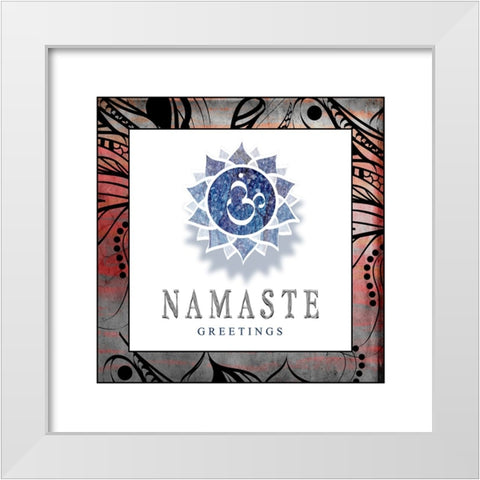 Chakras Yoga Framed Namaste V2 White Modern Wood Framed Art Print by LightBoxJournal