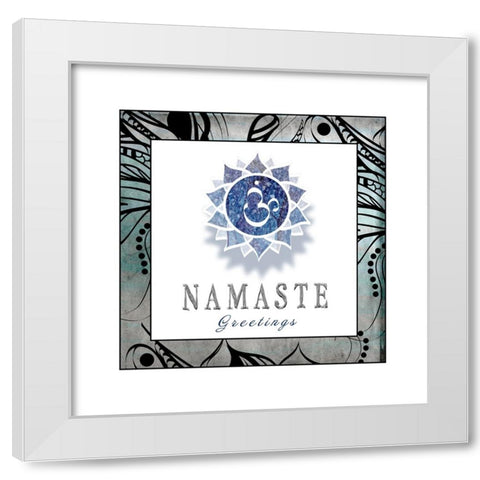 Chakras Yoga Framed Namaste V3 White Modern Wood Framed Art Print by LightBoxJournal