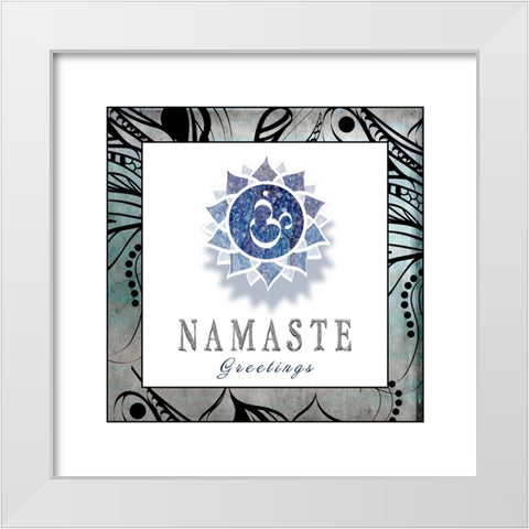 Chakras Yoga Framed Namaste V3 White Modern Wood Framed Art Print by LightBoxJournal