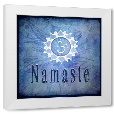 Chakras Yoga Namaste V2 White Modern Wood Framed Art Print by LightBoxJournal