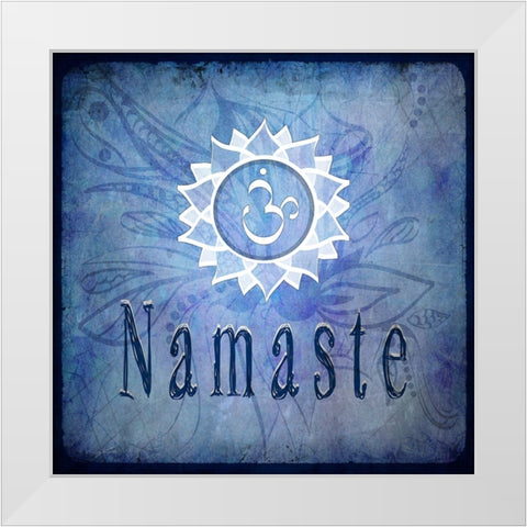 Chakras Yoga Namaste V2 White Modern Wood Framed Art Print by LightBoxJournal