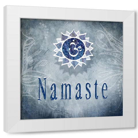 Chakras Yoga Namaste V3 White Modern Wood Framed Art Print by LightBoxJournal
