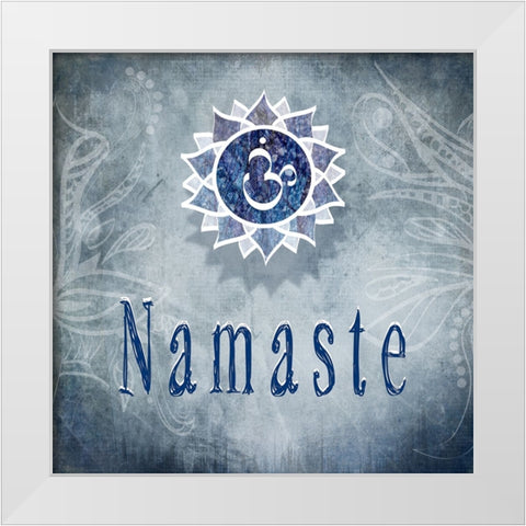 Chakras Yoga Namaste V3 White Modern Wood Framed Art Print by LightBoxJournal