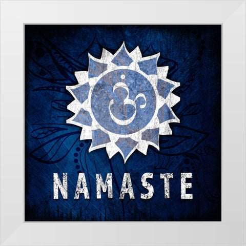 Chakras Yoga Symbol Namaste White Modern Wood Framed Art Print by LightBoxJournal