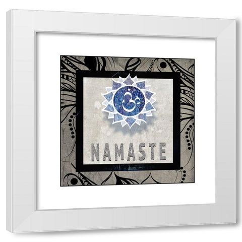 Chakras Yoga Tile Namaste V2 White Modern Wood Framed Art Print by LightBoxJournal