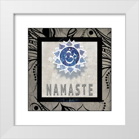 Chakras Yoga Tile Namaste V2 White Modern Wood Framed Art Print by LightBoxJournal